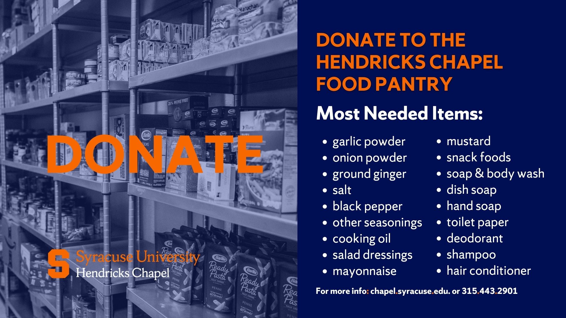 Food Pantry Hendricks Chapel Syracuse University